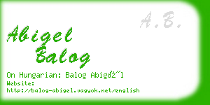 abigel balog business card